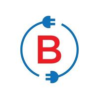 logotipo de la electricidad de la letra b del rayo. eléctrico industrial, signo de potencia cerrojo eléctrico vector