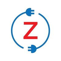 logotipo de la electricidad de la letra z del rayo. eléctrico industrial, signo de potencia cerrojo eléctrico vector