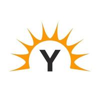 Sun and Letter Y Concept vector