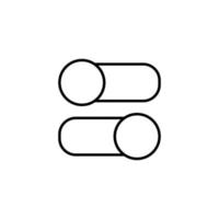 Toggles Isolated Line Icon. Vector sign drawn with black thin line. Editable stroke. Perfect for UI, apps, web sites, books, articles