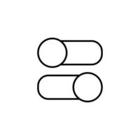 Toggles Isolated Line Icon. Vector sign drawn with black thin line. Editable stroke. Perfect for UI, apps, web sites, books, articles