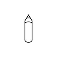 Pencil Line Icon. Vector sign drawn with black thin line. Editable stroke. Perfect for UI, apps, web sites, books, articles