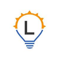 Letter L Light Bulb Vector Template