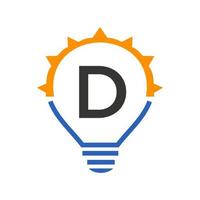 Letter D Light Bulb Vector Template