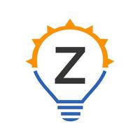Letter Z Light Bulb Vector Template