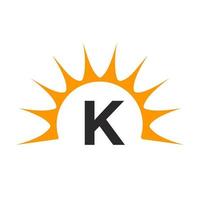 Sun and Letter K Concept vector