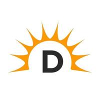 Sun and Letter D Concept vector