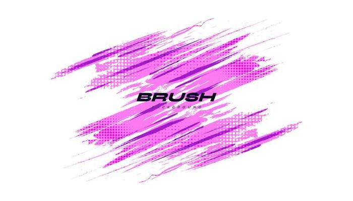 Colorful Brush Background with Halftone Effect. Brush Stroke Illustration for Banner, Poster, or Sports Background. Scratch and Texture Elements For Design