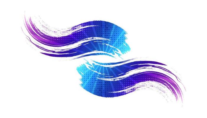 Colorful Brush Background with Halftone Effect. Brush Stroke Illustration for Banner, Poster, or Sports Background. Scratch and Texture Elements For Design