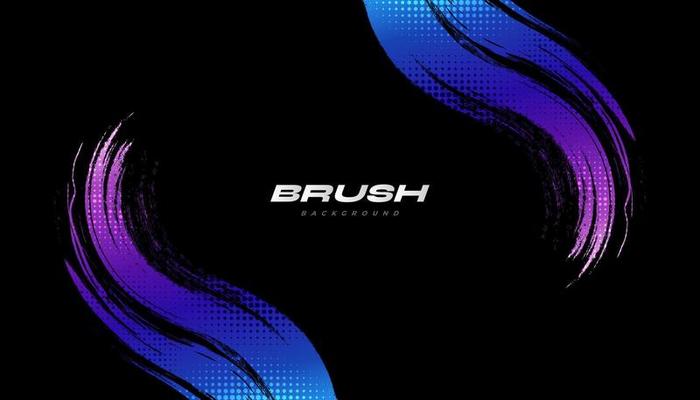 Colorful Brush Background with Halftone Effect. Brush Stroke Illustration for Banner, Poster, or Sports Background. Scratch and Texture Elements For Design