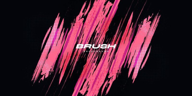 Colorful Brush Background with Halftone Effect. Brush Stroke Illustration for Banner, Poster, or Sports Background. Scratch and Texture Elements For Design