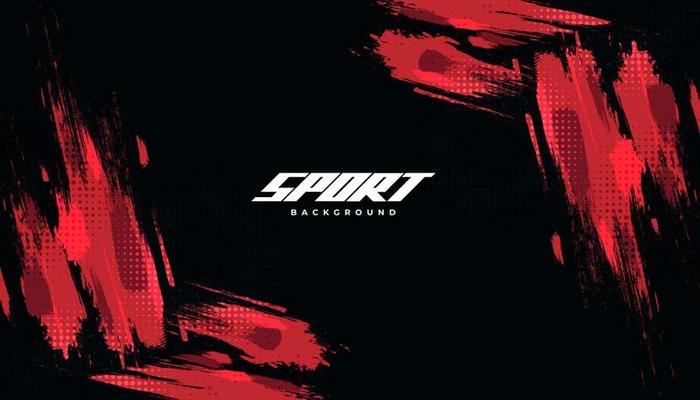 Black and Red Brush Background with Halftone Effect. Brush Stroke Illustration for Banner, Poster, or Sports Background. Scratch and Texture Elements For Design