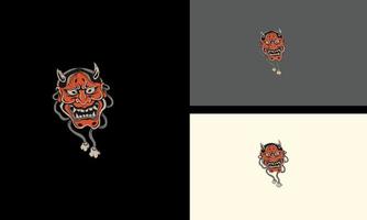diseño de mascota de ilustración de vector de diablo rojo de cabeza