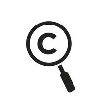 Search Logo On Letter C Vector Template. Magnifying Glass Sign