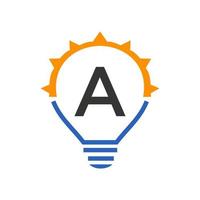 Letter A Light Bulb Vector Template