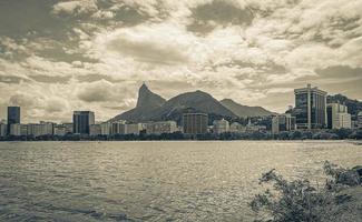 Cristo Redentor Corcovado mountain Botafogo cityscape Rio de Janeiro Brazil. photo