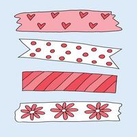 cute pink stikers tape vector