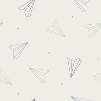 seamless pattern pastel paper planes vector