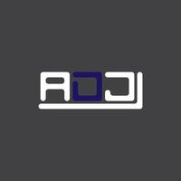 diseño creativo del logotipo de la letra adj con gráfico vectorial, logotipo simple y moderno adj. vector