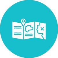 Map Glyph Circle Background Icon vector
