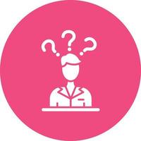 Confused Glyph Circle Background Icon vector