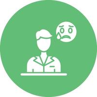 Crying Glyph Circle Background Icon vector