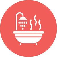 Hot Bath Glyph Circle Background Icon vector