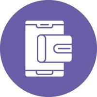 Mobile Wallet Glyph Circle Background Icon vector