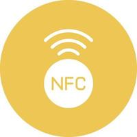 NFC Glyph Circle Background Icon vector