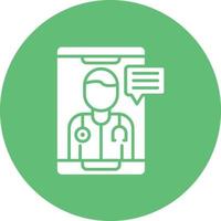 Telemedicine Glyph Circle Background Icon vector