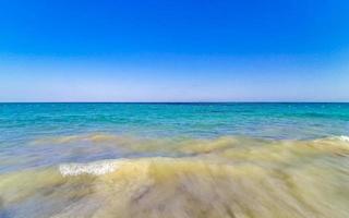 Tropical caribbean beach clear turquoise water Playa del Carmen Mexico. photo