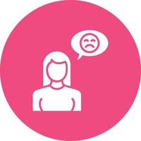 Dissatisfied Glyph Circle Background Icon vector