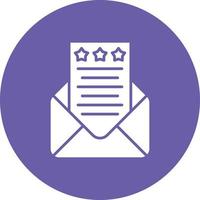 Mail Feedback Glyph Circle Background Icon vector