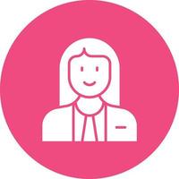 Judge Female Glyph Circle Background Icon vector