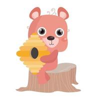 ilustración plana de oso lindo adecuada para el diseño de niños vector