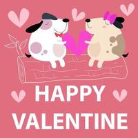 Flat illustration of Cute Animals Valentine suitable for kid design vector