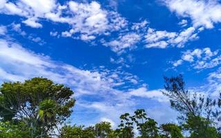 Blue sky with beautiful clouds on sunny day in Mexico. photo