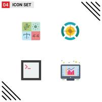 User Interface Pack of 4 Basic Flat Icons of audio code engineering focus terminal Editable Vector Design Elements