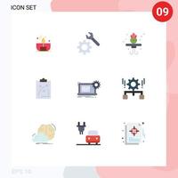 9 Flat Color concept for Websites Mobile and Apps blueprint economics home tactics strategic Editable Vector Design Elements