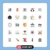 Universal Icon Symbols Group of 25 Modern Flat Colors of calendar service e learning hours customer Editable Vector Design Elements