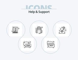 Help And Support Line Icon Pack 5 Icon Design. message. preference. approved. gear. vector