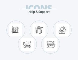 Help And Support Line Icon Pack 5 Icon Design. message. preference. approved. gear. vector