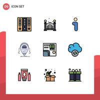 paquete de iconos de vector de stock de 9 signos y símbolos de línea para elementos de diseño de vector editables beta de robot de información de tecnología de árbol