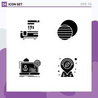 Set of 4 Modern UI Icons Symbols Signs for bath forum shower space seminar Editable Vector Design Elements