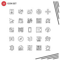 25 Thematic Vector Lines and Editable Symbols of racket network pharmacy link drink Editable Vector Design Elements