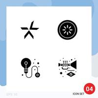 User Interface Pack of 4 Basic Solid Glyphs of lykke business crypto currency connection process Editable Vector Design Elements