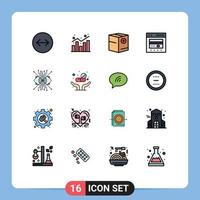 Set of 16 Modern UI Icons Symbols Signs for online credit add cash plus Editable Creative Vector Design Elements