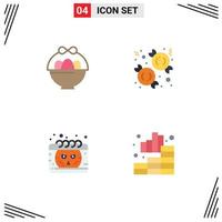 Stock Vector Icon Pack of 4 Line Signs and Symbols for basket halloween candy sweet analytics Editable Vector Design Elements