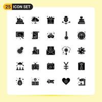 Group of 25 Modern Solid Glyphs Set for books draw dad design drawing Editable Vector Design Elements