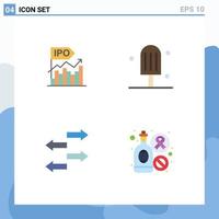 Modern Set of 4 Flat Icons and symbols such as ipo export modern cream traffic Editable Vector Design Elements